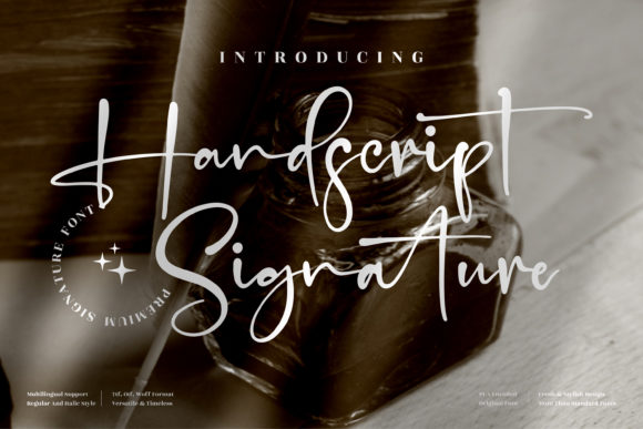 Handscript Signature: A Stylish Script Font for Modern Branding