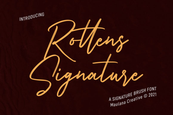 Rottens Signature: A Refined Script Font for Editorial Elegance