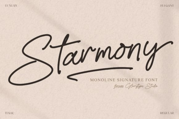 Starmony: A Script Font for Thoughtful Typography